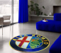 Preview: Alfa Romeo Vintage Logo round carpet!